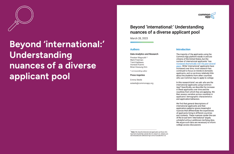 Cover page, brief on understanding a diverse applicant pool.