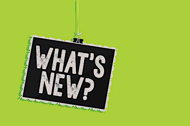 A black board with "What's new?" written on it. 