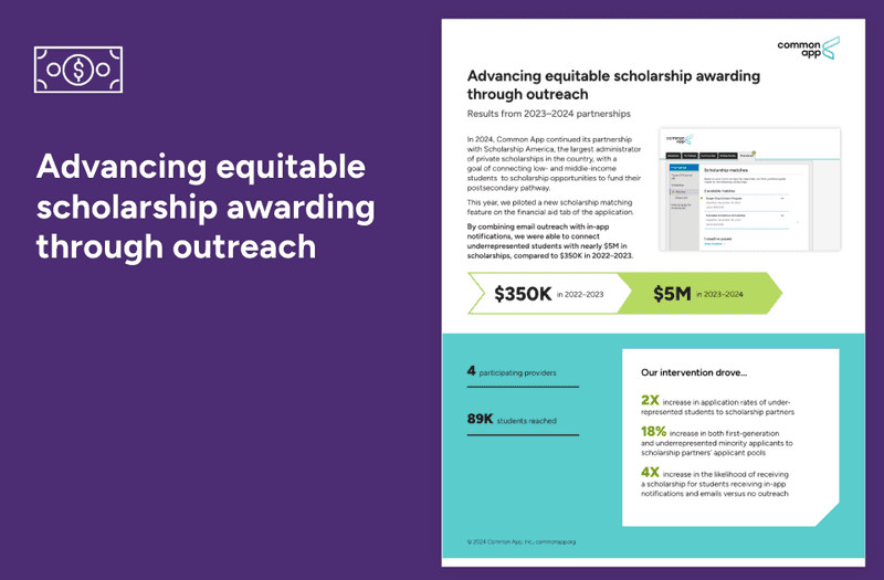 Cover page, scholarship partnership brief.