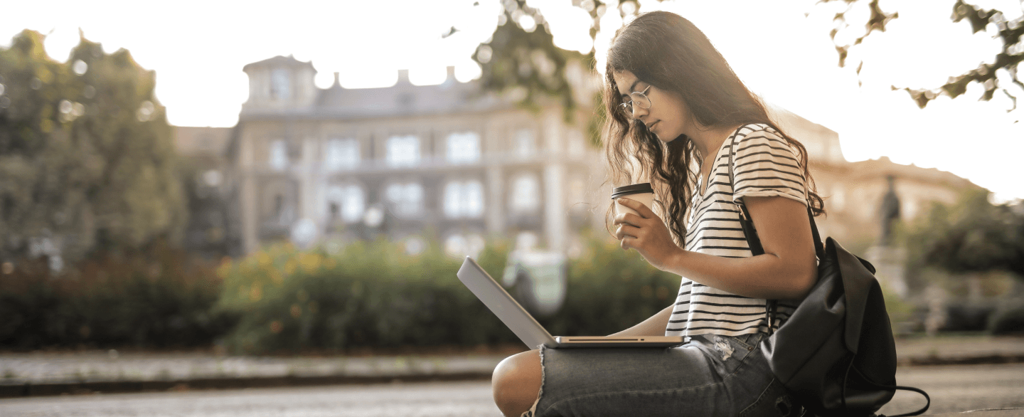 female student at laptop