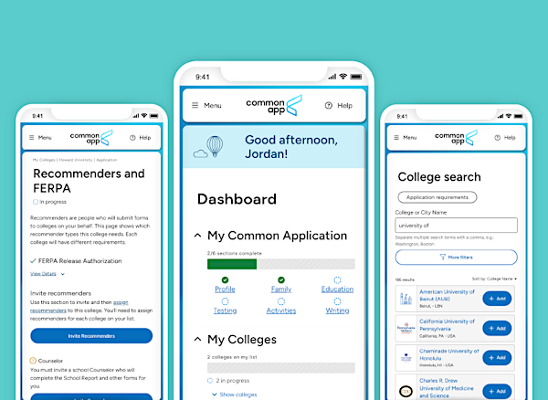 Screenshots of the mobile app on different phones.